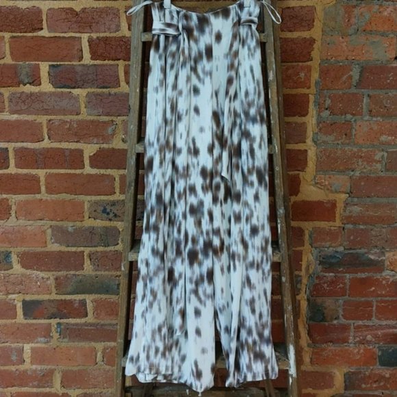 SHEIKE Snow Leopard Print High Waisted Wide Leg Palazzo Pants - Picture 8 of 10